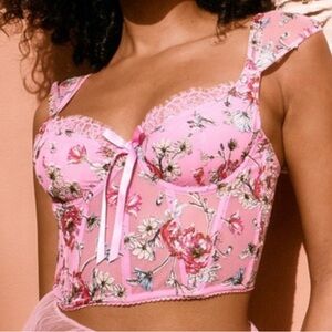VS Floral Pink Bustier Top